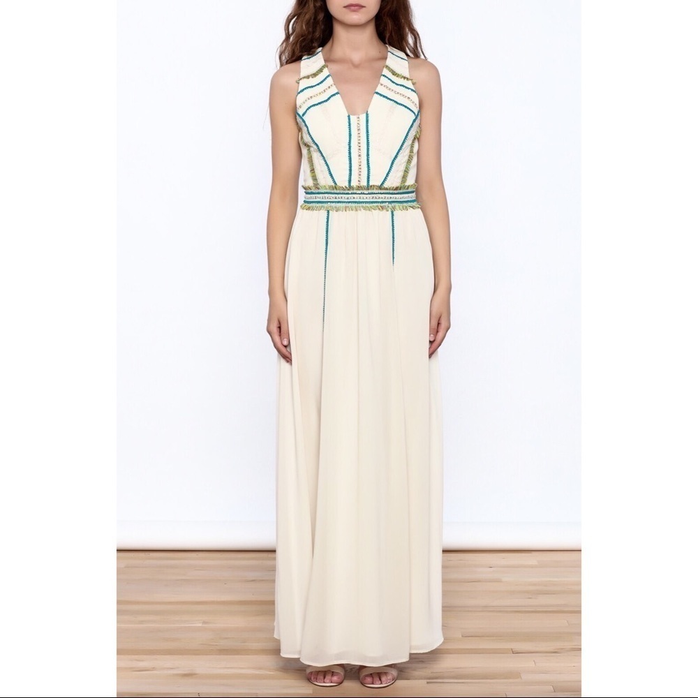 Adelyn Rae Ivory Mena Maxi Dress